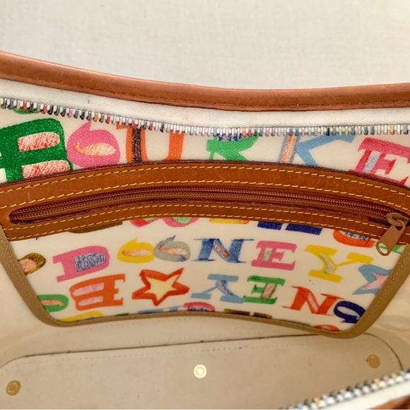 DOONEY & BOURKE Rainbow Lettering Pebble Grain Leather Hobo Bag - Picture 8 of 15